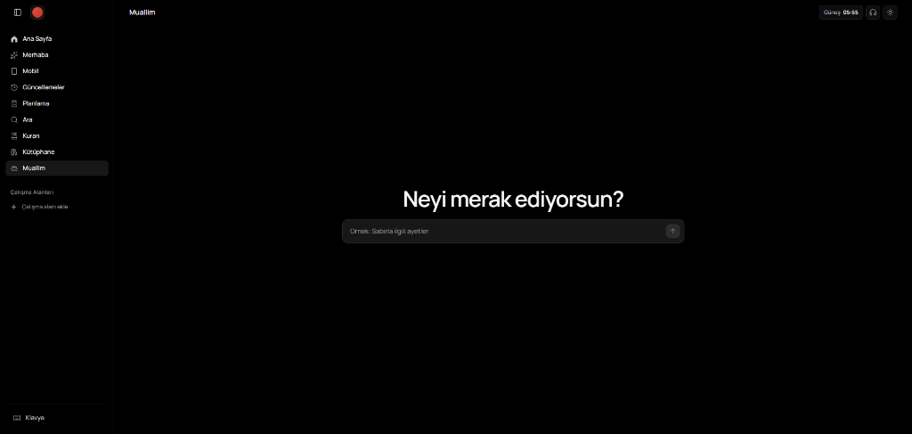 Muallim Yapay Zekâ Rehberi Arayüzü
